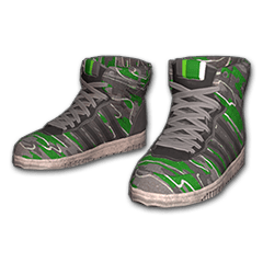 绿色图案高帮运动鞋