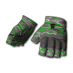 Grün gemusterte fingerlose Handschuhe