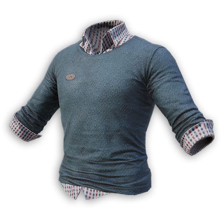 Suéter y camisa de vestir (Azul)