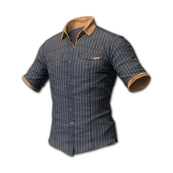 Pinstripe Short Sleeve Shirt (Gray/Gold)