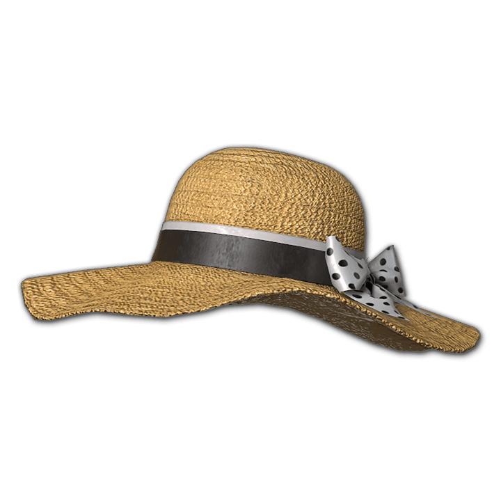 ポルカドット藁帽子 (リボン付き)