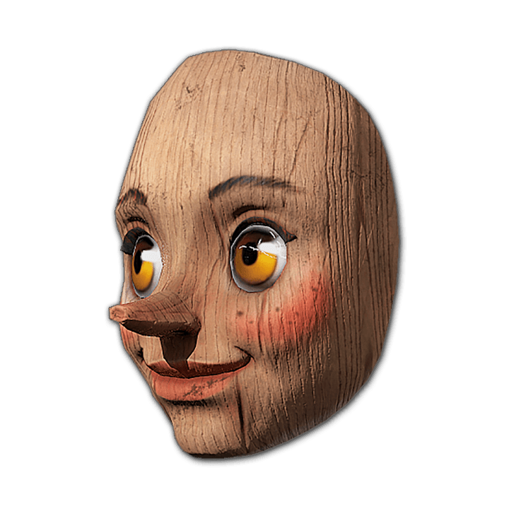 Maska drewnianego pajaca
