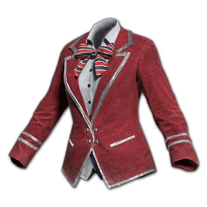 빨간색 스웨이드 프렙 재킷